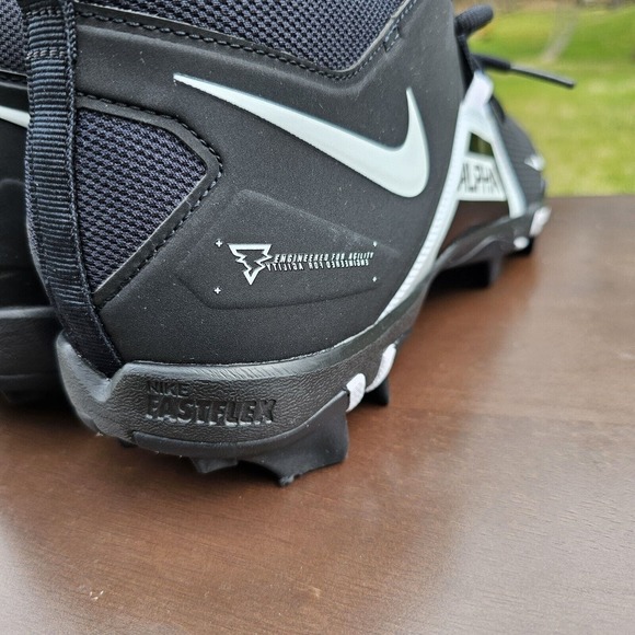 Mens Nike Alpha Menace 3 Shark Football Cleat Black CV0582-001 Fastflex Sz 12 - Picture 5 of 10